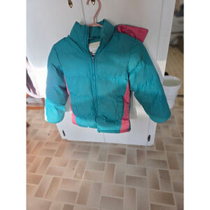 Girls OPERATION WARM Puffer Jacket 7/8 Teal Pink